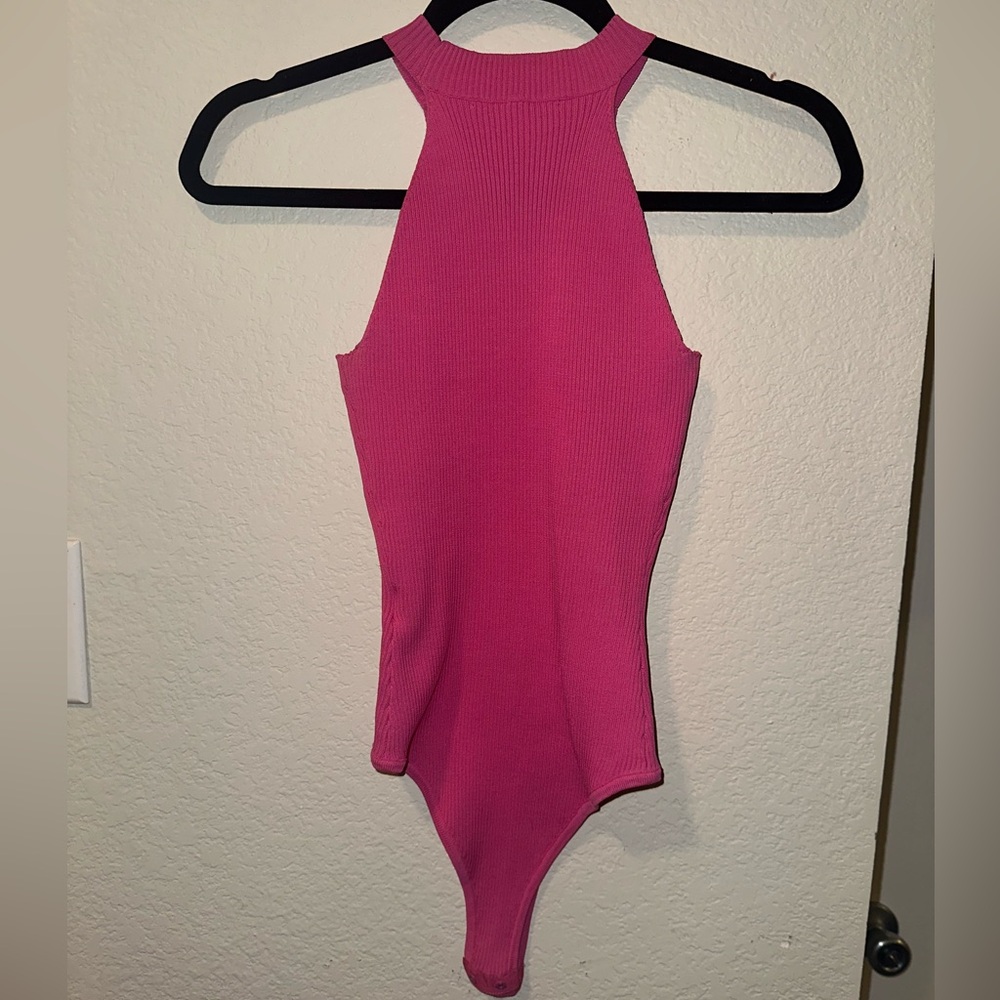 Pink Ribbed Body Suit - Picture 2 of 3